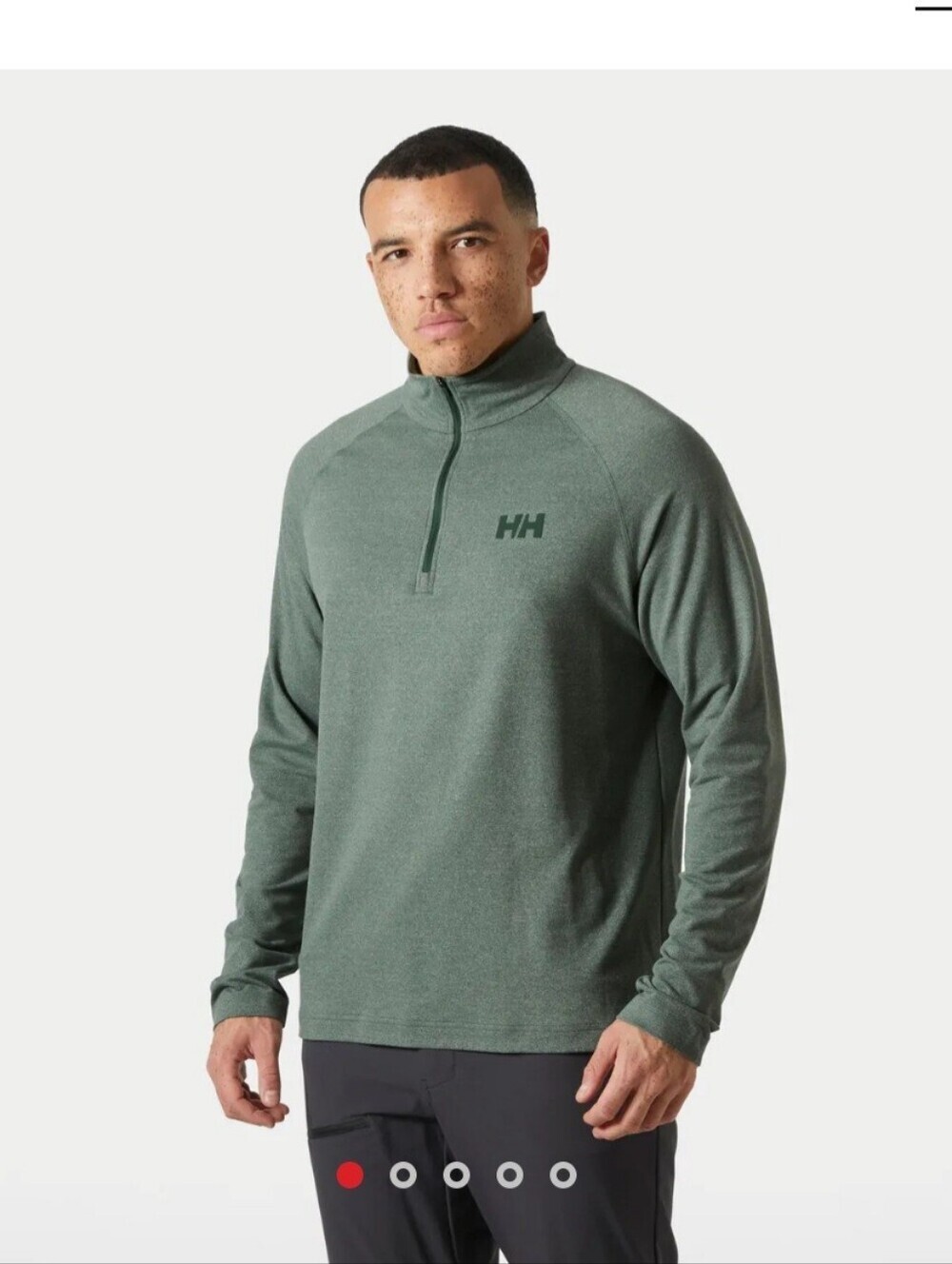 Helly Hansen Fleece Pullover Small 1/4 Zip Jacket Green Polartec Lightweigt